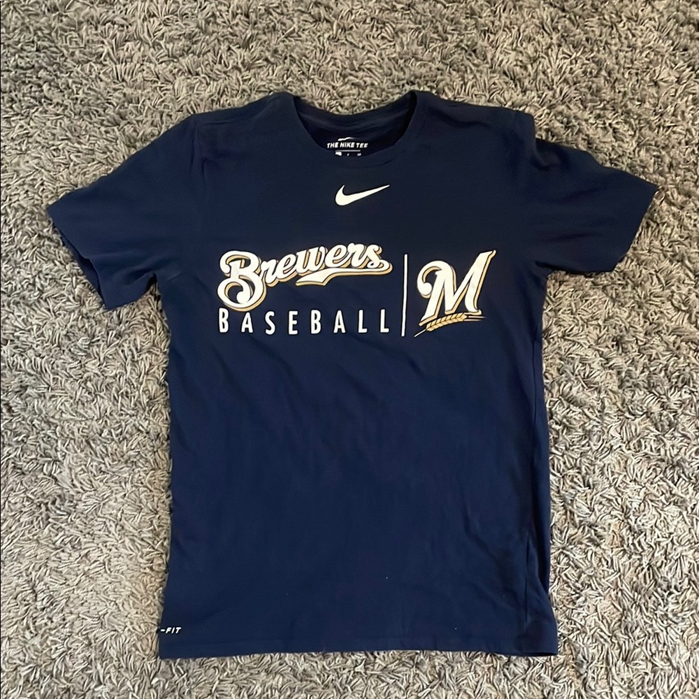 Nike Navy Brewers Baseball Tee